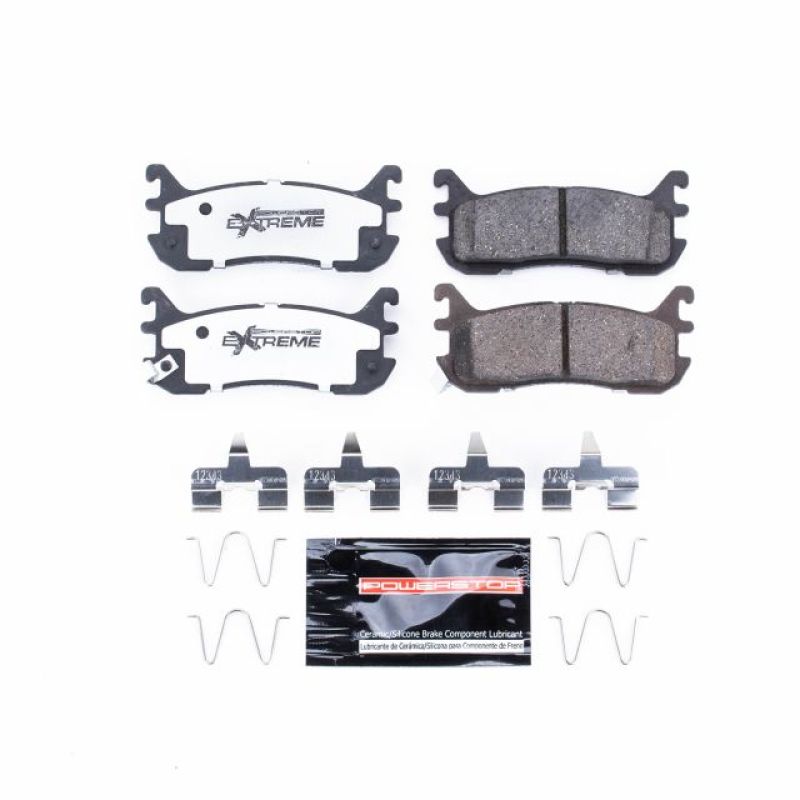 Power Stop 97-03 Ford Escort Rear Z26 Extreme Street Brake Pads w/Hardware-Brake Pads - Performance-Grocery Getter Performance