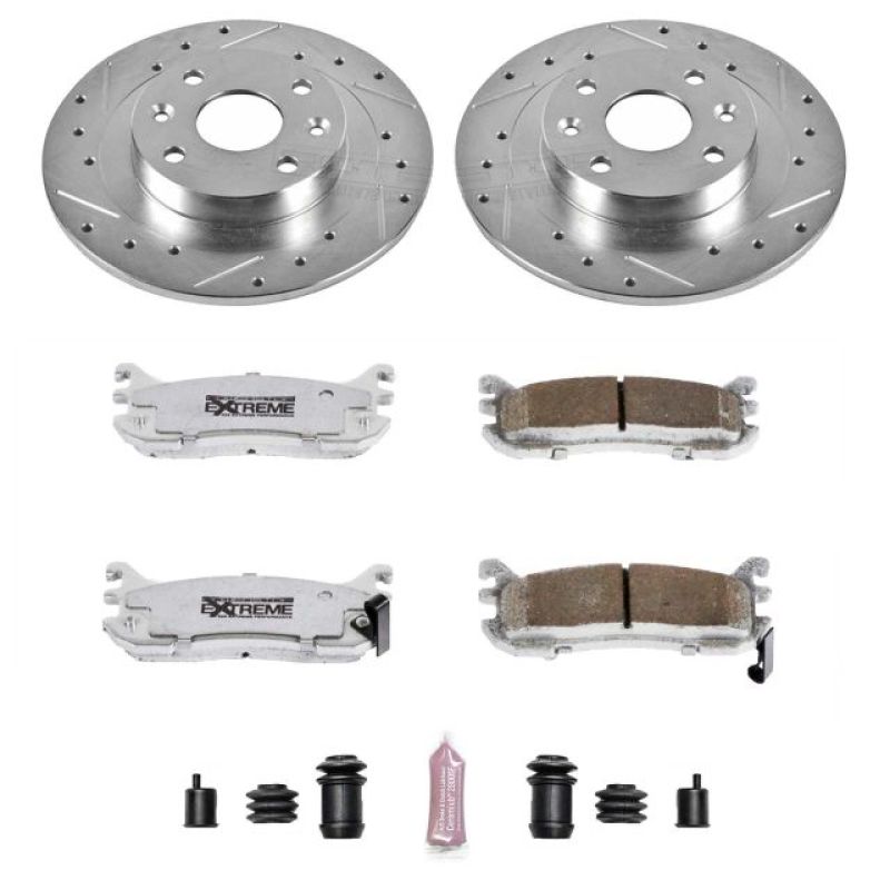 Power Stop 97-03 Ford Escort Rear Z26 Street Warrior Brake Kit-Brake Kits - Performance D&S-Grocery Getter Performance