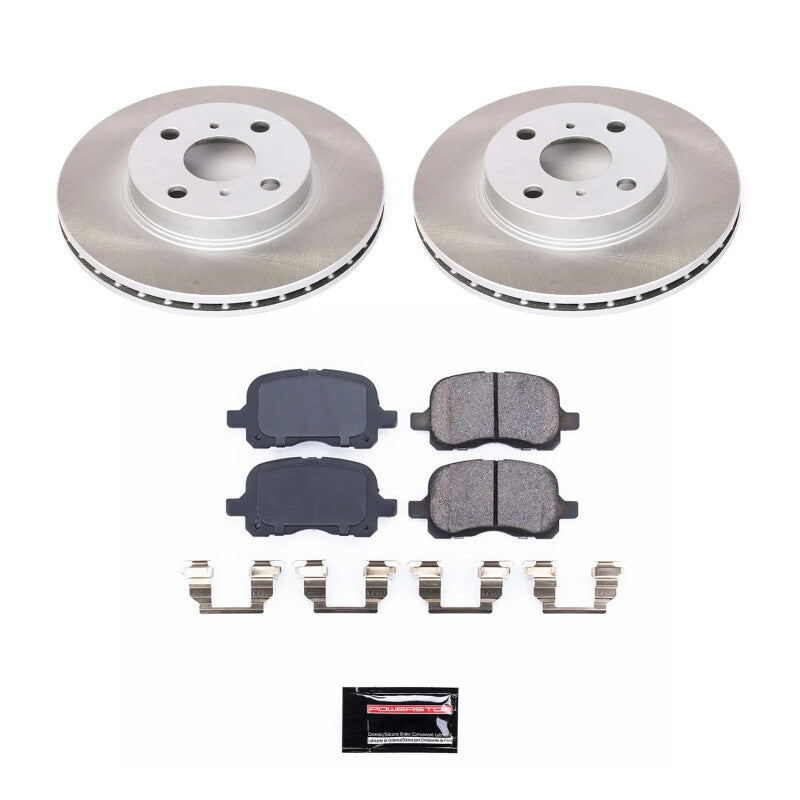 Power Stop 98-02 Toyota Corolla Front Semi-Coated Rotor Kit-Brake Kits - Performance Blank-Grocery Getter Performance