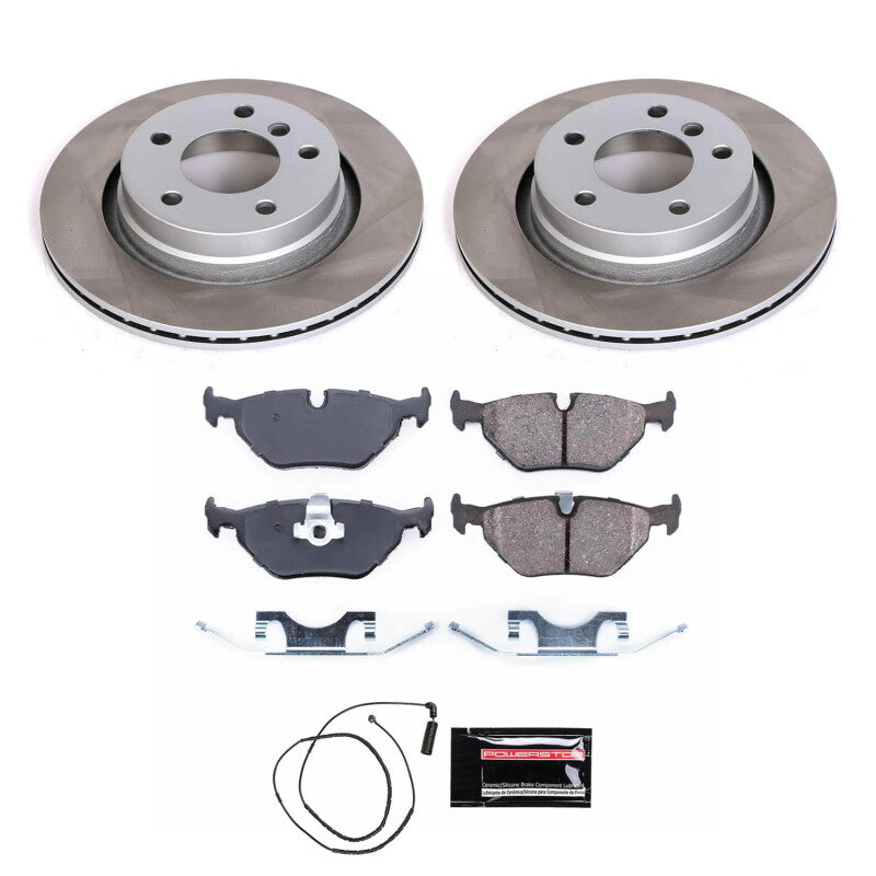 Power Stop 99-00 BMW 328i Rear Semi-Coated Rotor Kit-Brake Kits - Performance Blank-Grocery Getter Performance