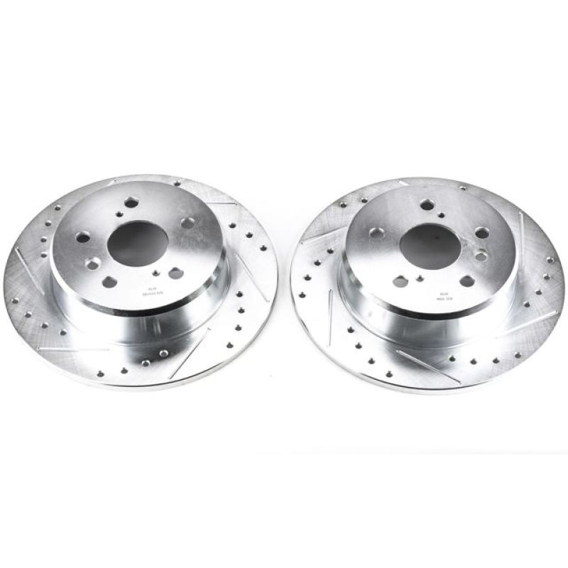 Power Stop 99-03 Lexus RX300 Rear Evolution Drilled & Slotted Rotors - Pair-Brake Rotors - Slot & Drilled-Grocery Getter Performance