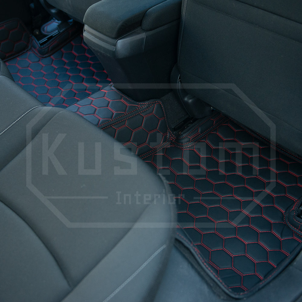2016-21 Honda Civic Custom Honeycomb Leather Floor Mat