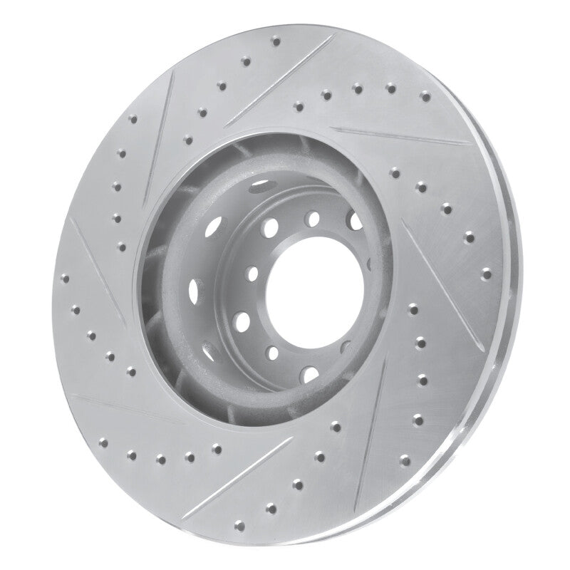 R1 00-03 BMW M5 Left Front Drilled & Slotted Silver Brake Rotor-Brake Rotors - Slot & Drilled-Grocery Getter Performance