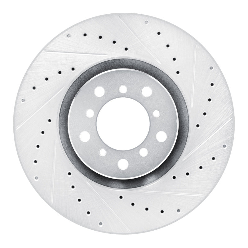 R1 00-03 BMW M5 Left Front Drilled & Slotted Silver Brake Rotor-Brake Rotors - Slot & Drilled-Grocery Getter Performance