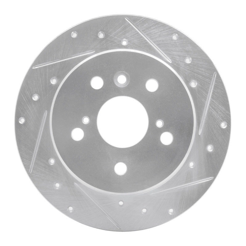 R1 00-04 Toyota Avalon Rear Right Drilled & Slotted Silver Brake Rotor-Brake Rotors - Slot & Drilled-Grocery Getter Performance