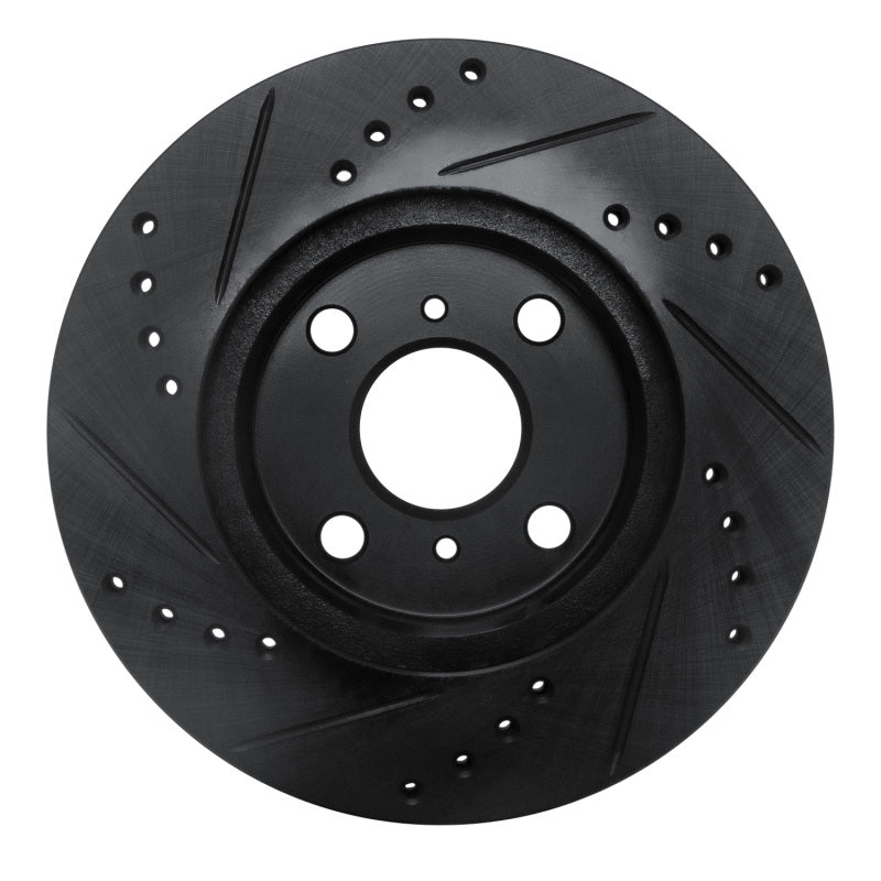 R1 00-05 Toyota MR2 Spyder Front Right Drilled & Slotted Black Brake Rotor-Brake Rotors - Slot & Drilled-Grocery Getter Performance
