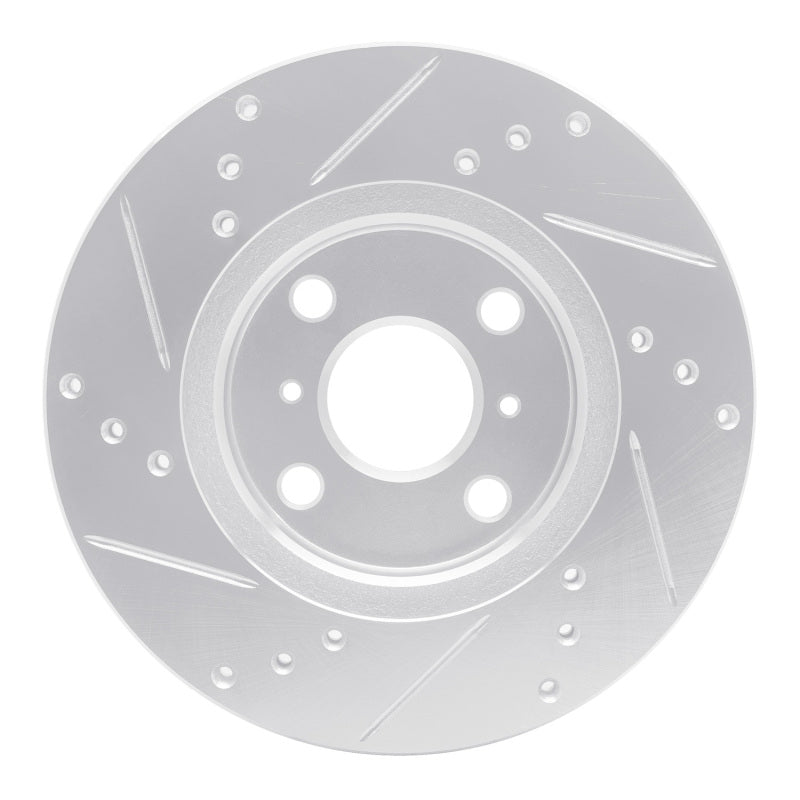 R1 00-05 Toyota MR2 Spyder Front Right Drilled & Slotted Silver Brake Rotor-Brake Rotors - Slot & Drilled-Grocery Getter Performance
