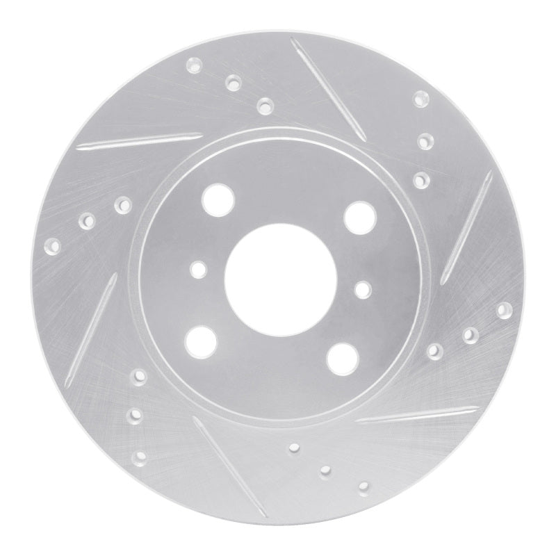 R1 00-05 Toyota MR2 Spyder Front Right Drilled & Slotted Silver Brake Rotor-Brake Rotors - Slot & Drilled-Grocery Getter Performance