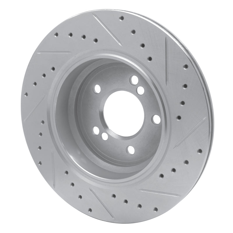 R1 00-06 BMW M5 Rear Left Drilled & Slotted Silver Brake Rotor-Brake Rotors - Slot & Drilled-Grocery Getter Performance
