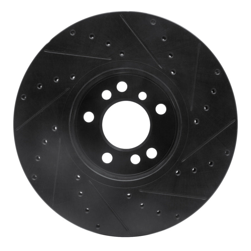 R1 00-06 BMW X5 Front Left Drilled & Slotted Black Brake Rotor-Brake Rotors - Slot & Drilled-Grocery Getter Performance