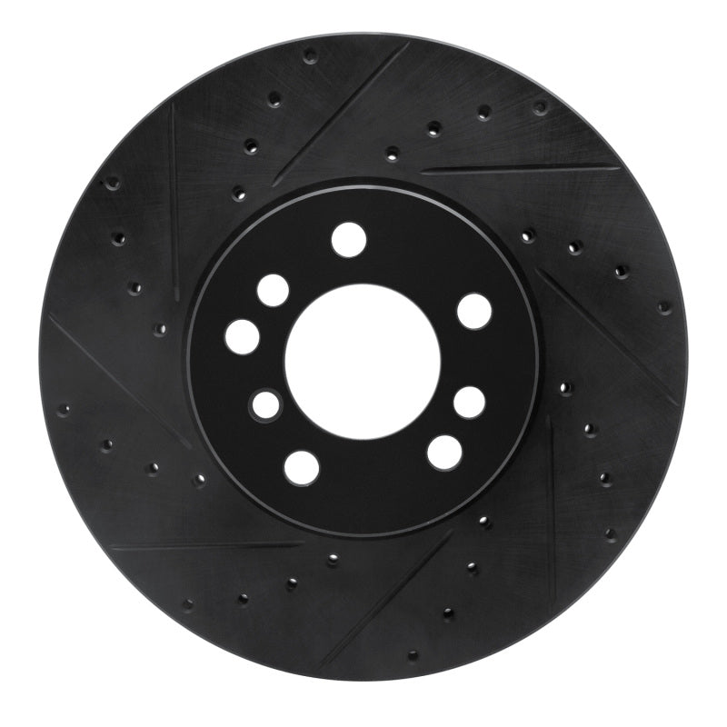 R1 00-06 BMW X5 Front Left Drilled & Slotted Black Brake Rotor-Brake Rotors - Slot & Drilled-Grocery Getter Performance