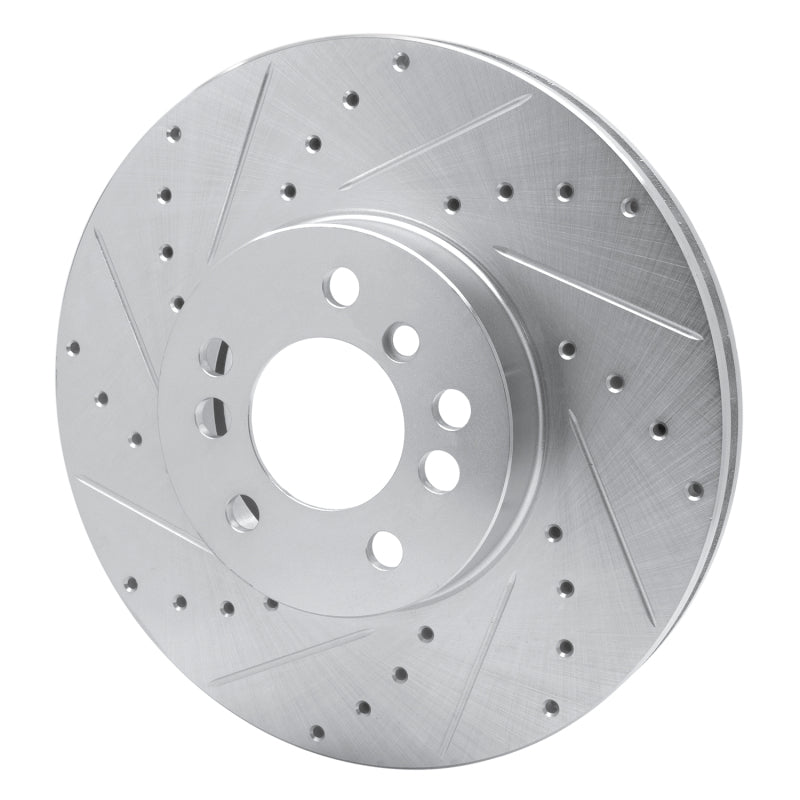 R1 00-06 BMW X5 Front Left Drilled & Slotted Silver Brake Rotor-Brake Rotors - Slot & Drilled-Grocery Getter Performance