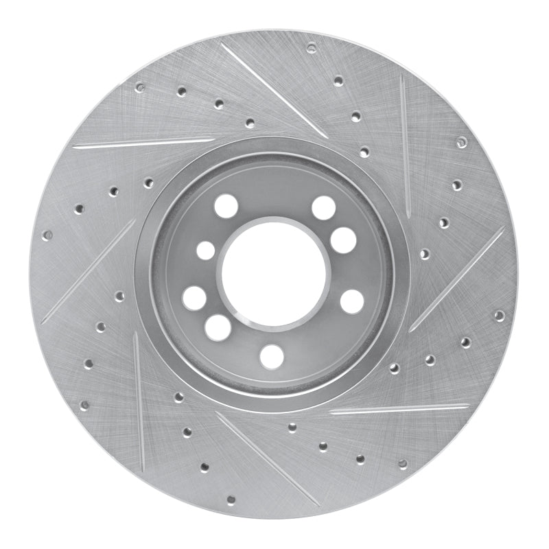 R1 00-06 BMW X5 Front Left Drilled & Slotted Silver Brake Rotor-Brake Rotors - Slot & Drilled-Grocery Getter Performance