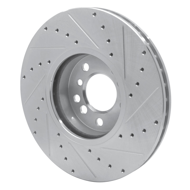 R1 00-06 BMW X5 Front Left Drilled & Slotted Silver Brake Rotor-Brake Rotors - Slot & Drilled-Grocery Getter Performance