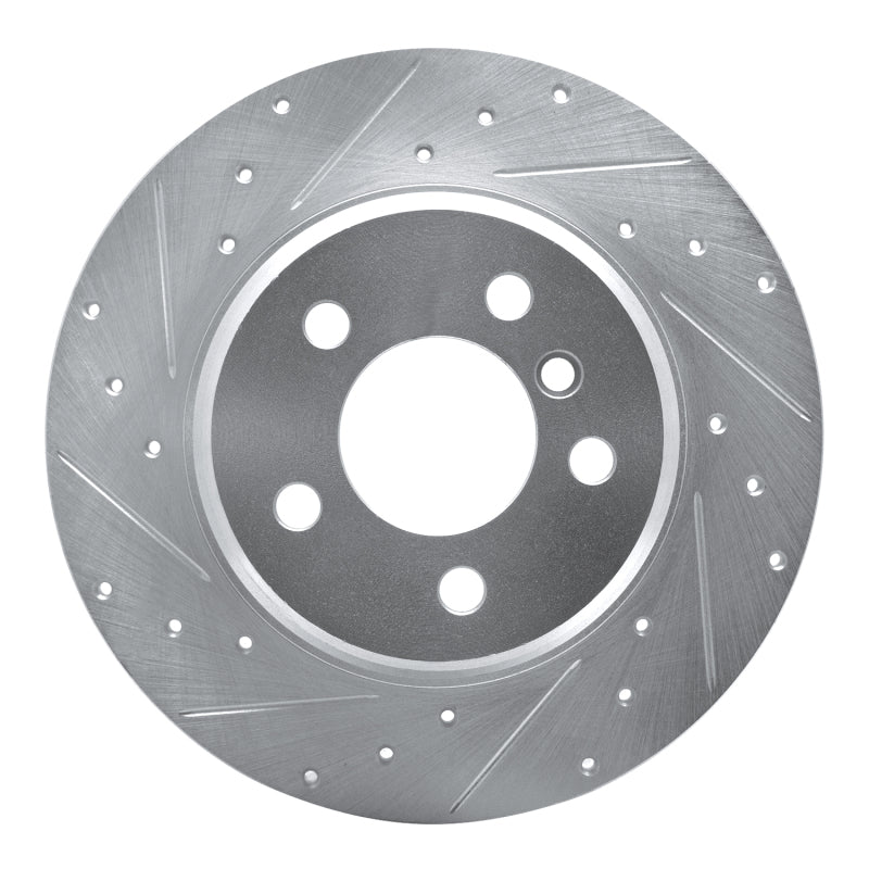 R1 00-06 BMW X5 Front Left Drilled & Slotted Silver Brake Rotor-Brake Rotors - Slot & Drilled-Grocery Getter Performance