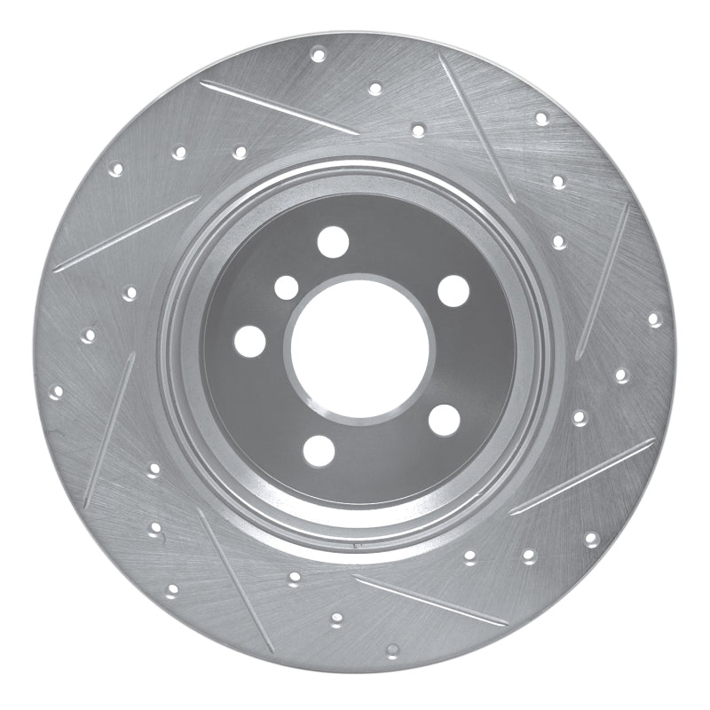 R1 00-06 BMW X5 Rear Left Drilled & Slotted Silver Brake Rotor-Brake Rotors - Slot & Drilled-Grocery Getter Performance