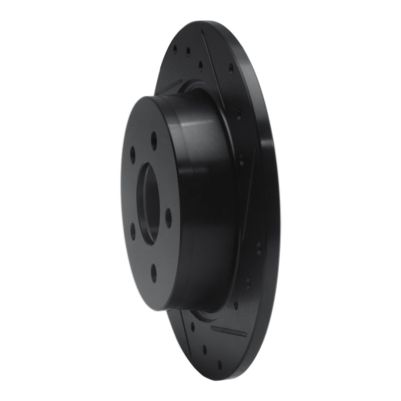 R1 00-06 BMW X5 Rear Right Drilled & Slotted Black Brake Rotor-Brake Rotors - Slot & Drilled-Grocery Getter Performance