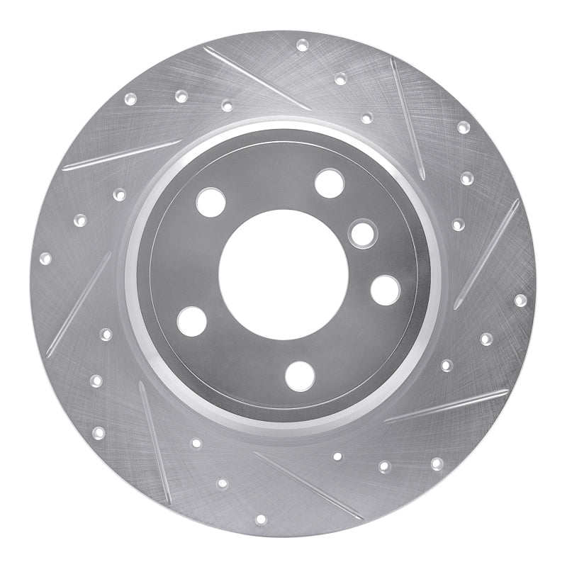 R1 00-06 BMW X5 Rear Right Drilled & Slotted Silver Brake Rotor-Brake Rotors - Slot & Drilled-Grocery Getter Performance