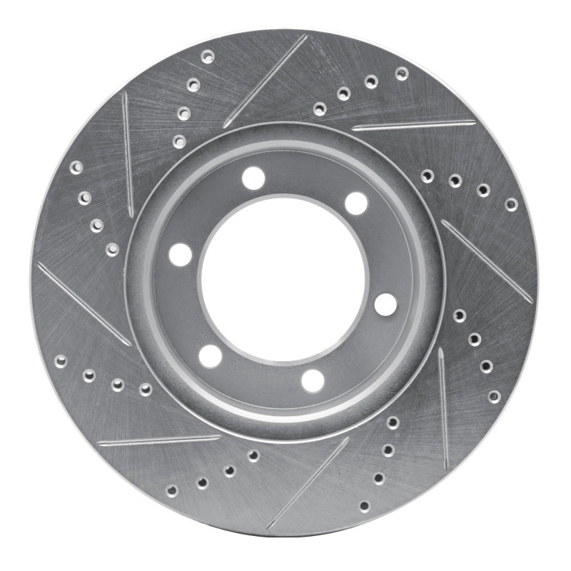 R1 00-07 Toyota SEQUOIA Front Right Drilled & Slotted Silver Brake Rotor-Brake Rotors - Slot & Drilled-Grocery Getter Performance