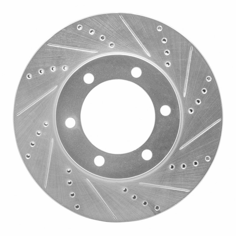 R1 00-07 Toyota SEQUOIA Front Right Drilled & Slotted Silver Brake Rotor-Brake Rotors - Slot & Drilled-Grocery Getter Performance