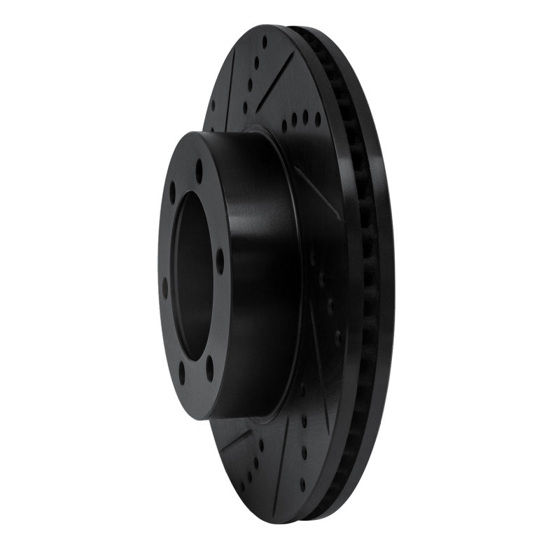 R1 00-07 Toyota TUNDRA Front Left Drilled & Slotted Black Brake Rotor-Brake Rotors - Slot & Drilled-Grocery Getter Performance