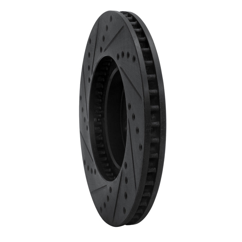 R1 00-10 Pontiac Vibe Front Right Drilled & Slotted Black Brake Rotor-Brake Rotors - Slot & Drilled-Grocery Getter Performance