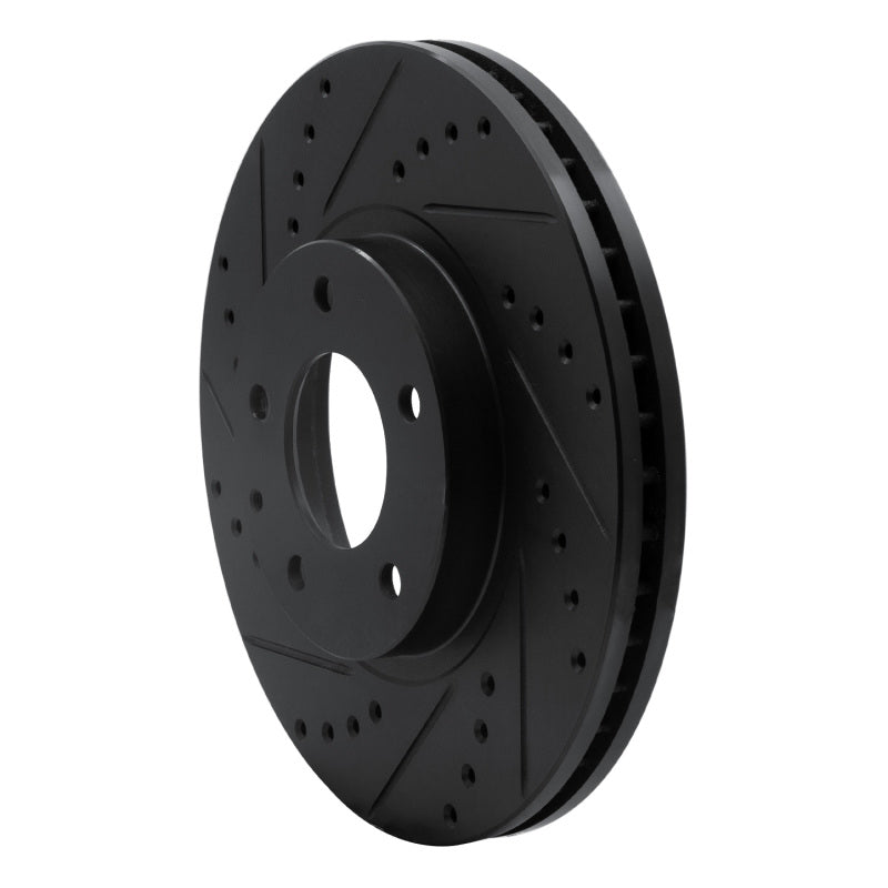 R1 01-02 Mazda Millenia Front Left Drilled & Slotted Black Brake Rotor-Brake Rotors - Slot & Drilled-Grocery Getter Performance
