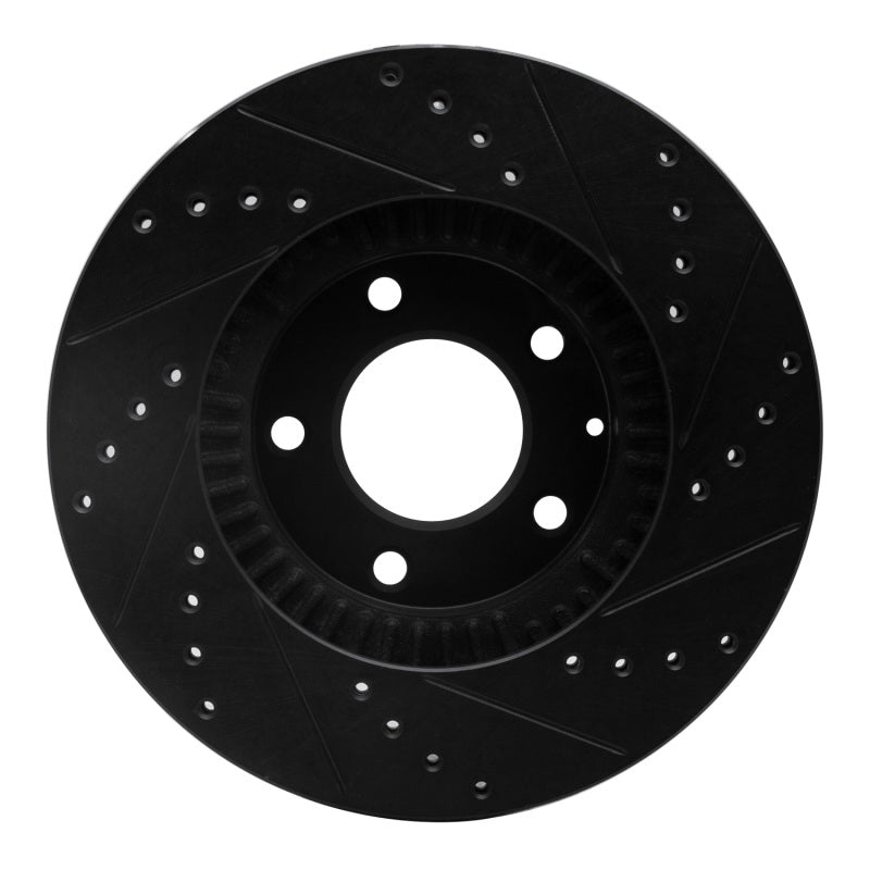 R1 01-02 Mazda Millenia Front Left Drilled & Slotted Black Brake Rotor-Brake Rotors - Slot & Drilled-Grocery Getter Performance