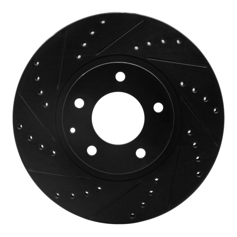 R1 01-02 Mazda Millenia Front Left Drilled & Slotted Black Brake Rotor-Brake Rotors - Slot & Drilled-Grocery Getter Performance