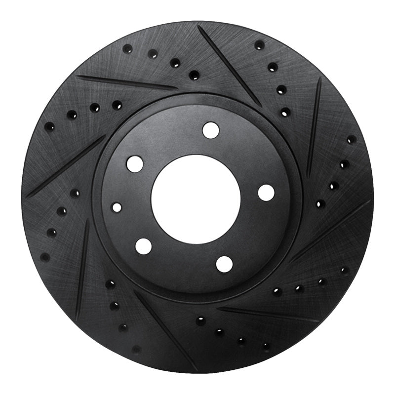 R1 01-02 Mazda Millenia Front Right Drilled & Slotted Black Brake Rotor-Brake Rotors - Slot & Drilled-Grocery Getter Performance