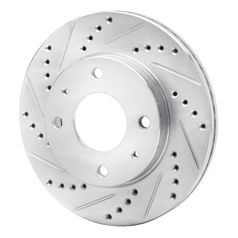 R1 01-03 Hyundai SONATA Front Left Drilled & Slotted Silver Brake Rotor-Brake Rotors - Slot & Drilled-Grocery Getter Performance