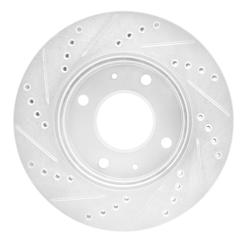 R1 01-03 Hyundai SONATA Front Right Drilled & Slotted Silver Brake Rotor-Brake Rotors - Slot & Drilled-Grocery Getter Performance