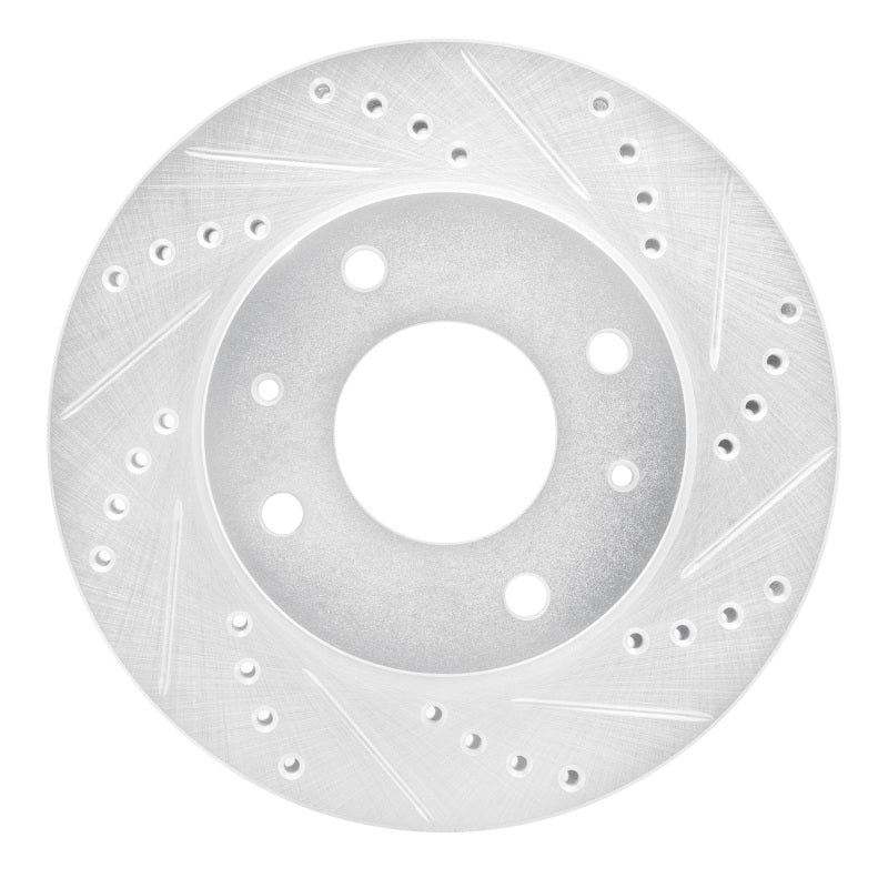 R1 01-03 Hyundai SONATA Front Right Drilled & Slotted Silver Brake Rotor-Brake Rotors - Slot & Drilled-Grocery Getter Performance