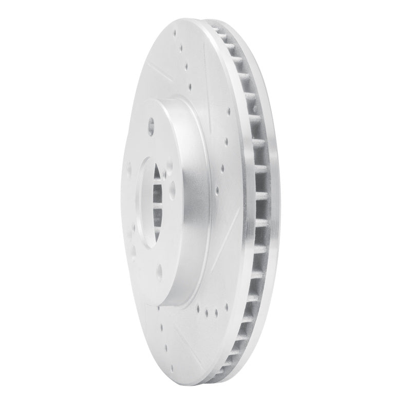 R1 01-03 Hyundai XG350 Front Right Drilled & Slotted Silver Brake Rotor-Brake Rotors - Slot & Drilled-Grocery Getter Performance