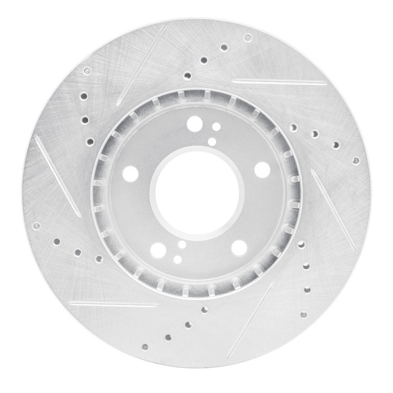 R1 01-03 Hyundai XG350 Front Right Drilled & Slotted Silver Brake Rotor-Brake Rotors - Slot & Drilled-Grocery Getter Performance