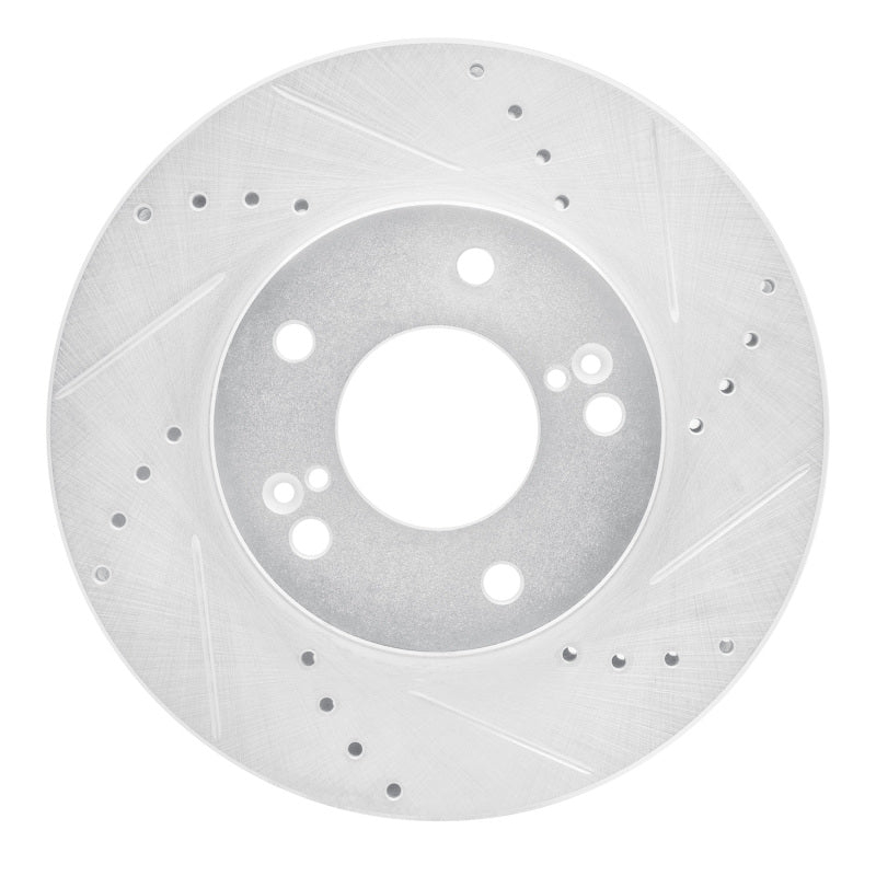 R1 01-03 Hyundai XG350 Front Right Drilled & Slotted Silver Brake Rotor-Brake Rotors - Slot & Drilled-Grocery Getter Performance
