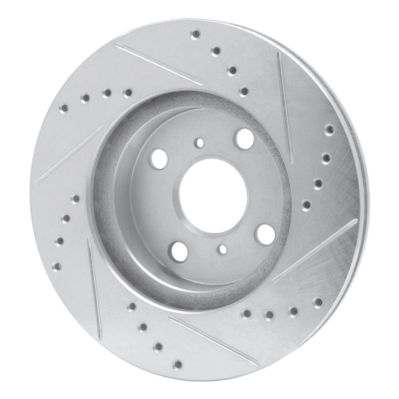 R1 01-03 Toyota Prius Front Left Drilled & Slotted Silver Brake Rotor-Brake Rotors - Slot & Drilled-Grocery Getter Performance