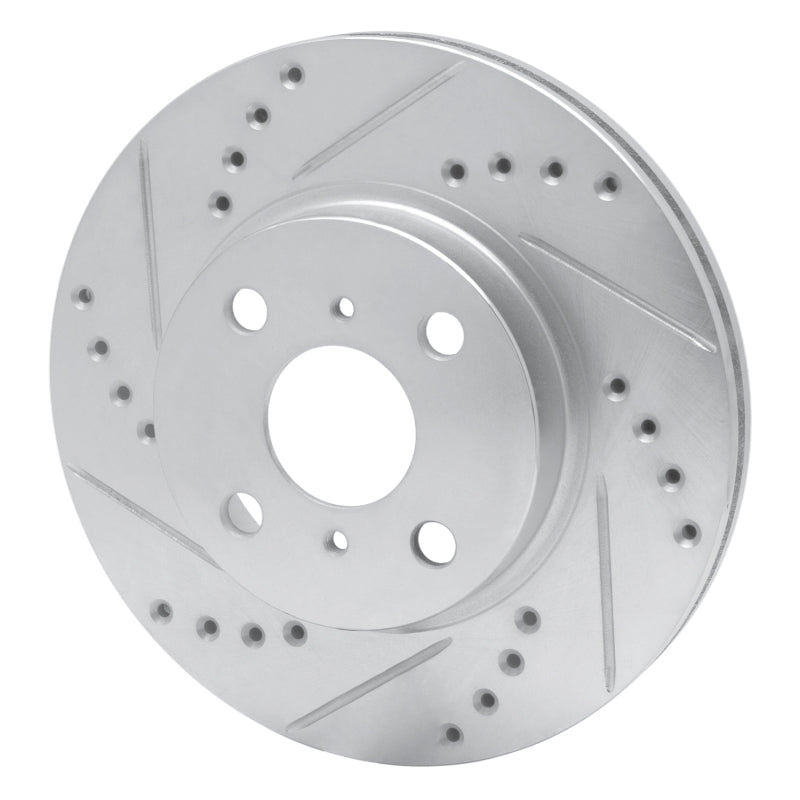 R1 01-03 Toyota Prius Front Left Drilled & Slotted Silver Brake Rotor-Brake Rotors - Slot & Drilled-Grocery Getter Performance