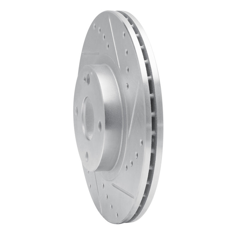 R1 01-05 Mazda Miata Front Right Drilled & Slotted Silver Brake Rotor-Brake Rotors - Slot & Drilled-Grocery Getter Performance