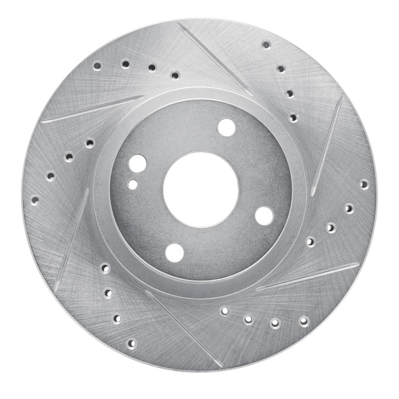 R1 01-05 Mazda Miata Front Right Drilled & Slotted Silver Brake Rotor-Brake Rotors - Slot & Drilled-Grocery Getter Performance