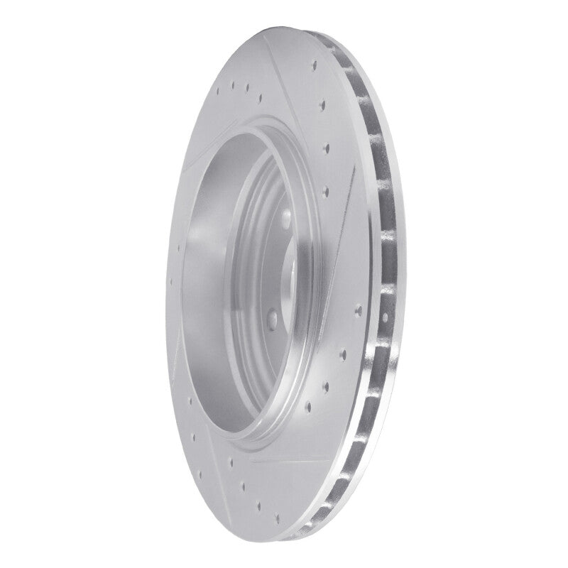 R1 01-06 BMW 330CI Rear Left Drilled & Slotted Silver Brake Rotor-Brake Rotors - Slot & Drilled-Grocery Getter Performance