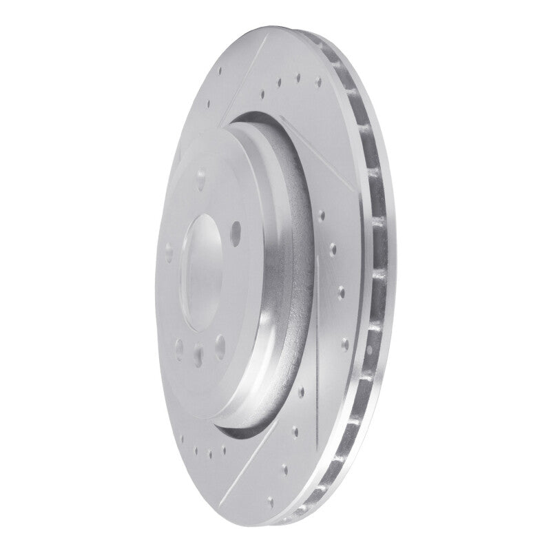 R1 01-06 BMW 330CI Rear Left Drilled & Slotted Silver Brake Rotor-Brake Rotors - Slot & Drilled-Grocery Getter Performance