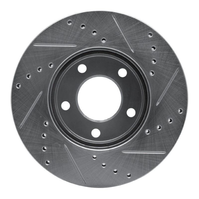 R1 01-07 Ford Escape Front Left Drilled & Slotted Silver Brake Rotor-Brake Rotors - Slot & Drilled-Grocery Getter Performance
