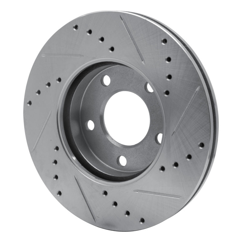R1 01-07 Ford Escape Front Left Drilled & Slotted Silver Brake Rotor-Brake Rotors - Slot & Drilled-Grocery Getter Performance