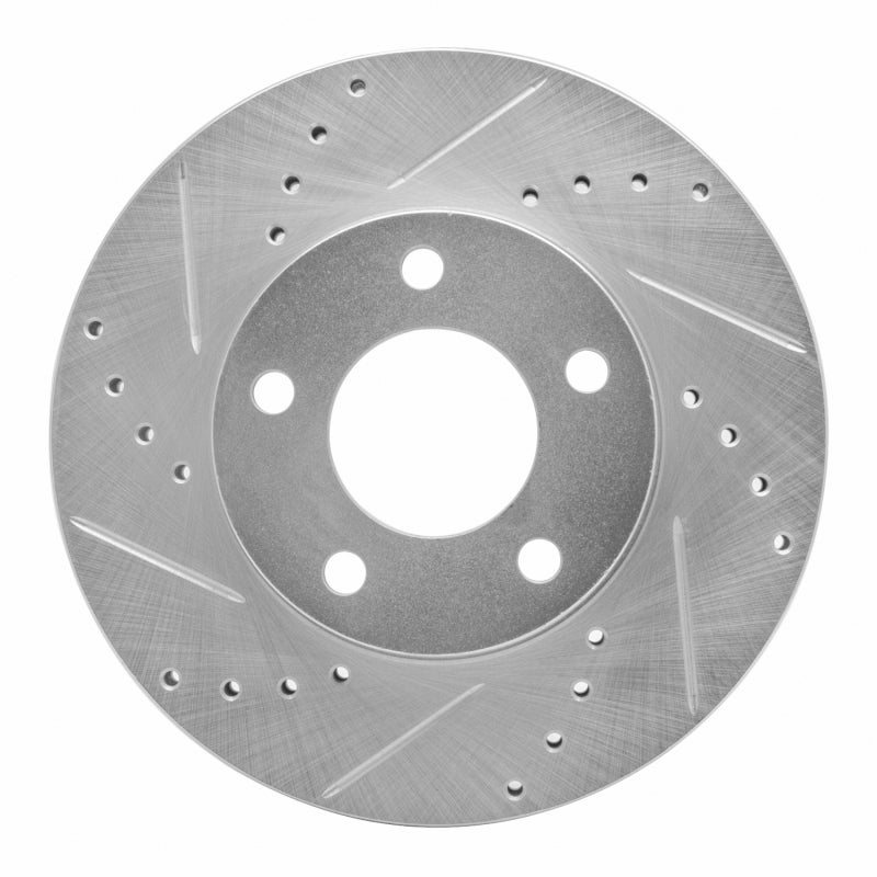 R1 01-07 Ford Escape Front Left Drilled & Slotted Silver Brake Rotor-Brake Rotors - Slot & Drilled-Grocery Getter Performance