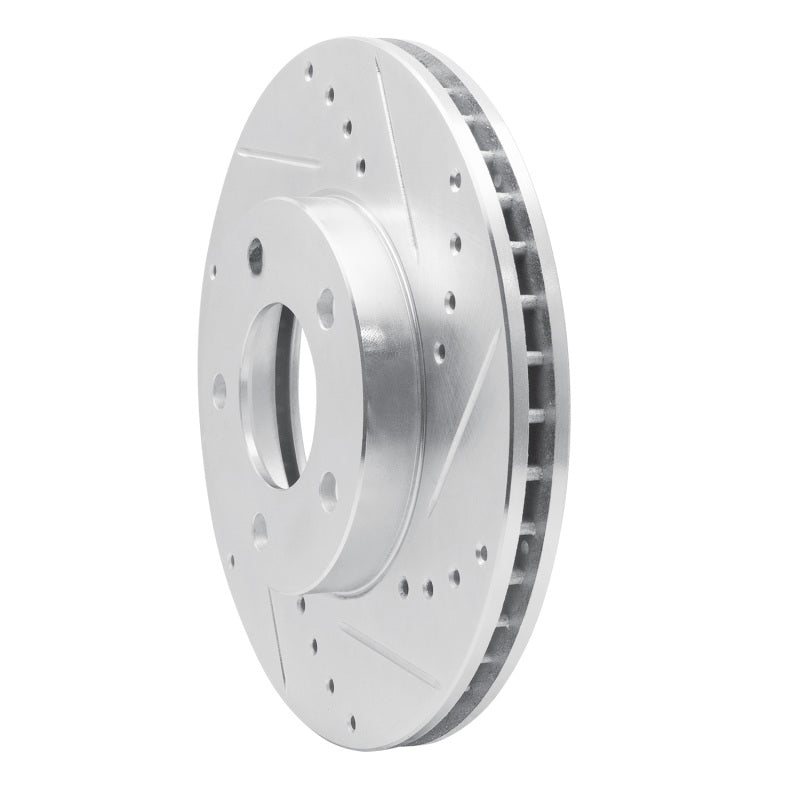 R1 01-07 Ford Escape Front Right Drilled & Slotted Silver Brake Rotor-Brake Rotors - Slot & Drilled-Grocery Getter Performance