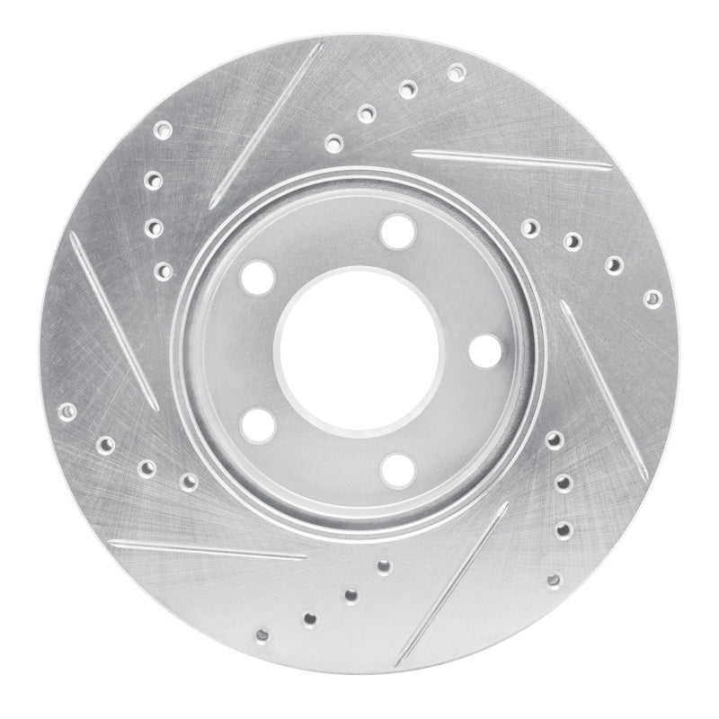 R1 01-07 Ford Escape Front Right Drilled & Slotted Silver Brake Rotor-Brake Rotors - Slot & Drilled-Grocery Getter Performance