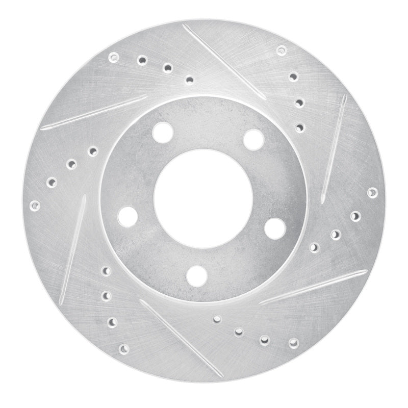 R1 01-07 Ford Escape Front Right Drilled & Slotted Silver Brake Rotor-Brake Rotors - Slot & Drilled-Grocery Getter Performance