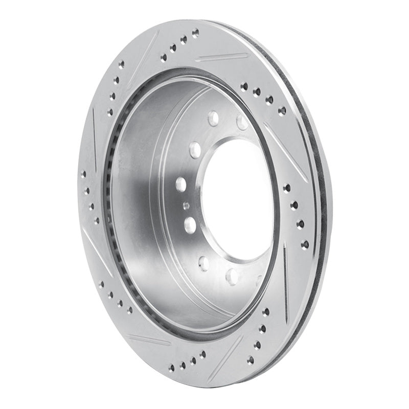 R1 01-09 Lexus GX470 Rear Right Drilled & Slotted Silver Brake Rotor-Brake Rotors - Slot & Drilled-Grocery Getter Performance
