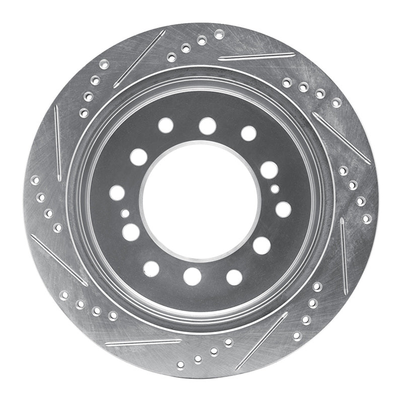 R1 01-09 Lexus GX470 Rear Right Drilled & Slotted Silver Brake Rotor-Brake Rotors - Slot & Drilled-Grocery Getter Performance